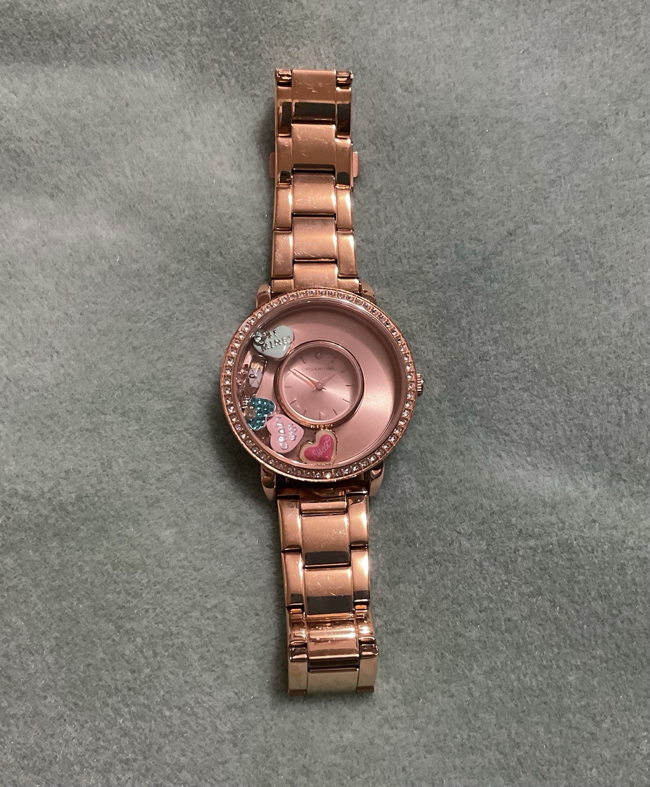 Origami Owl Signature 2 Locket Wristwatch Quartz Analog Bracelet w/ Box/charms