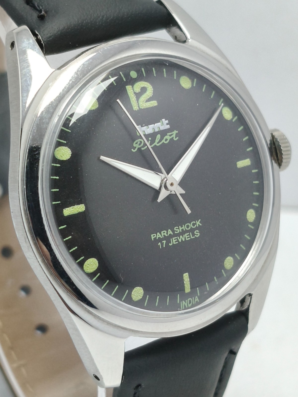 HMT Pilot 17 Jewels Hand Winding Wrist Watch For Men’s In Working Condition E-06