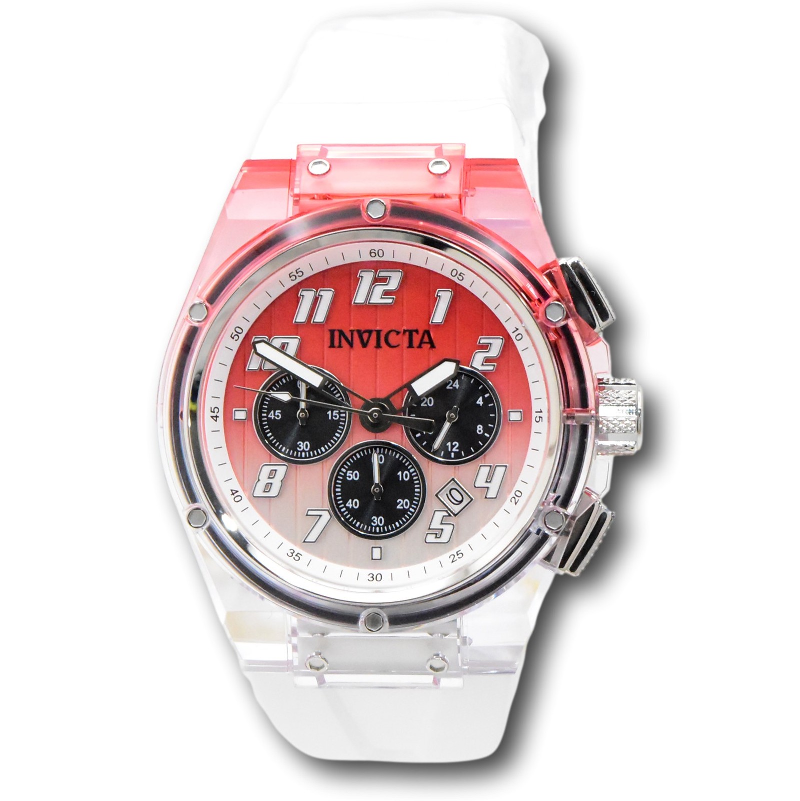 Invicta S1 Rally Prism Color Flip Men’s 44mm Red and White Chrono Watch 47346