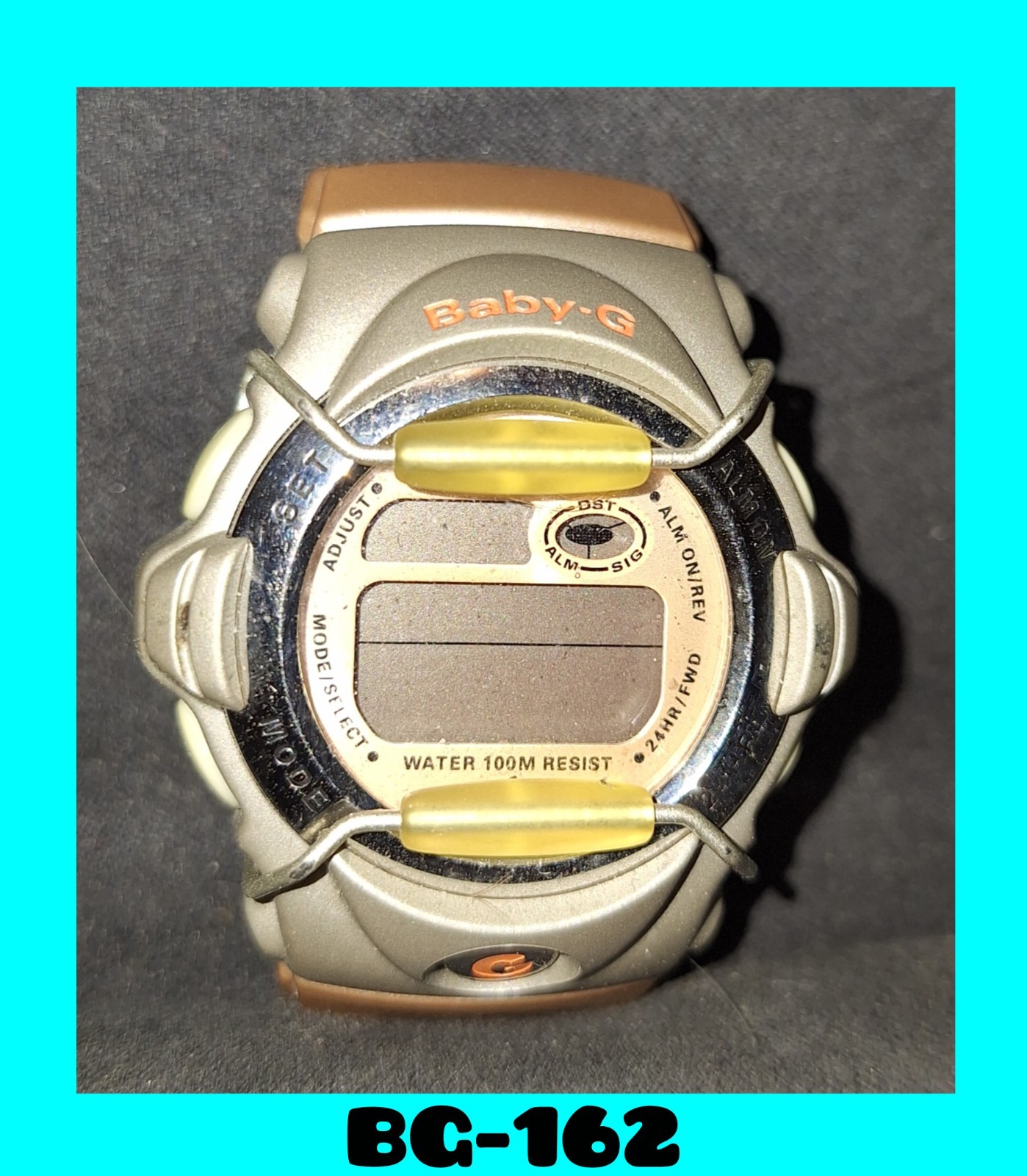 Casio Baby-G BG-162 Watch Women 42mm Gray Orange Alarm Chrono Digital
