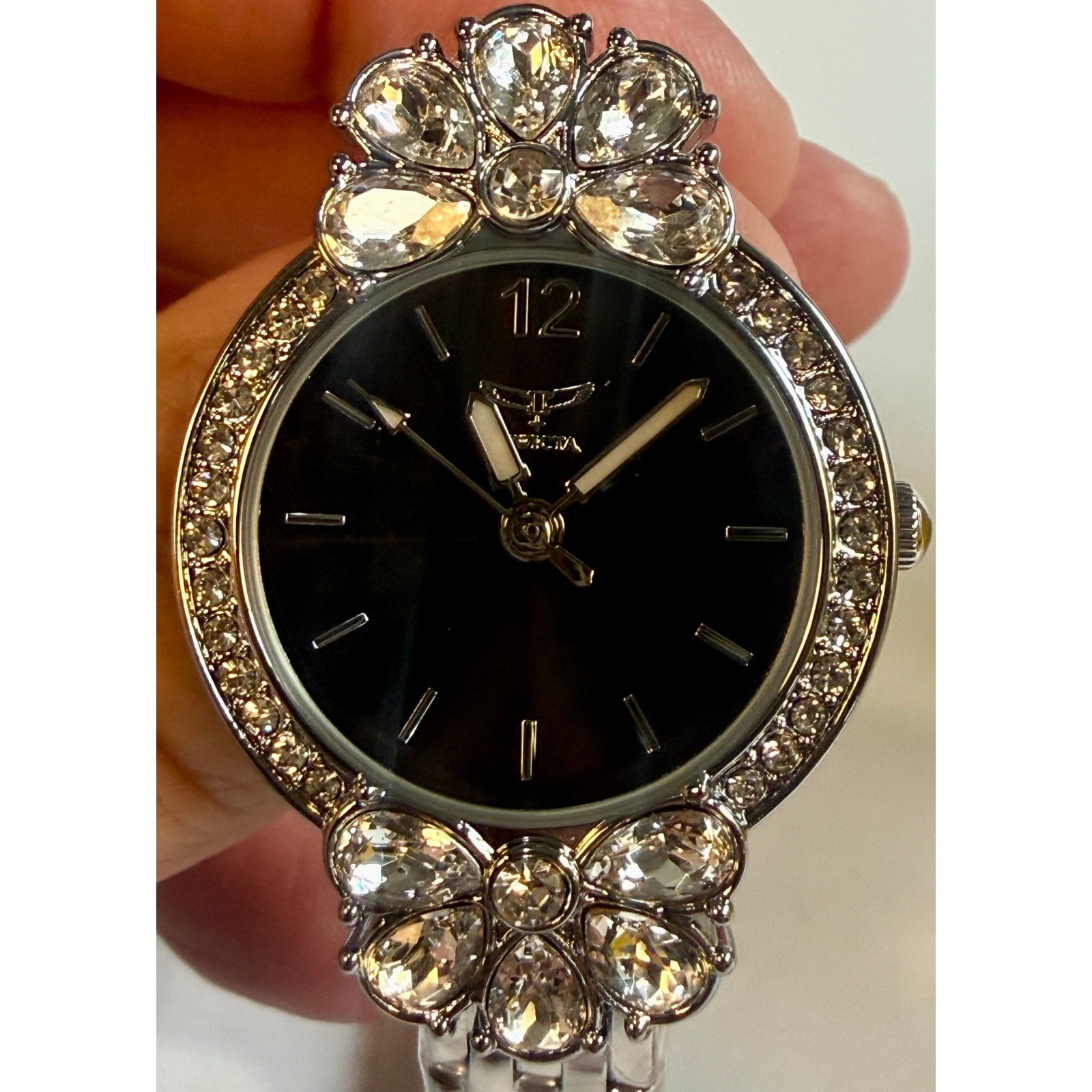 INVICTA WILDFLOWER 69112 BLACK DIAL 30mm STAINLESS STEEL QUARTZ WOMEN’S WATCH