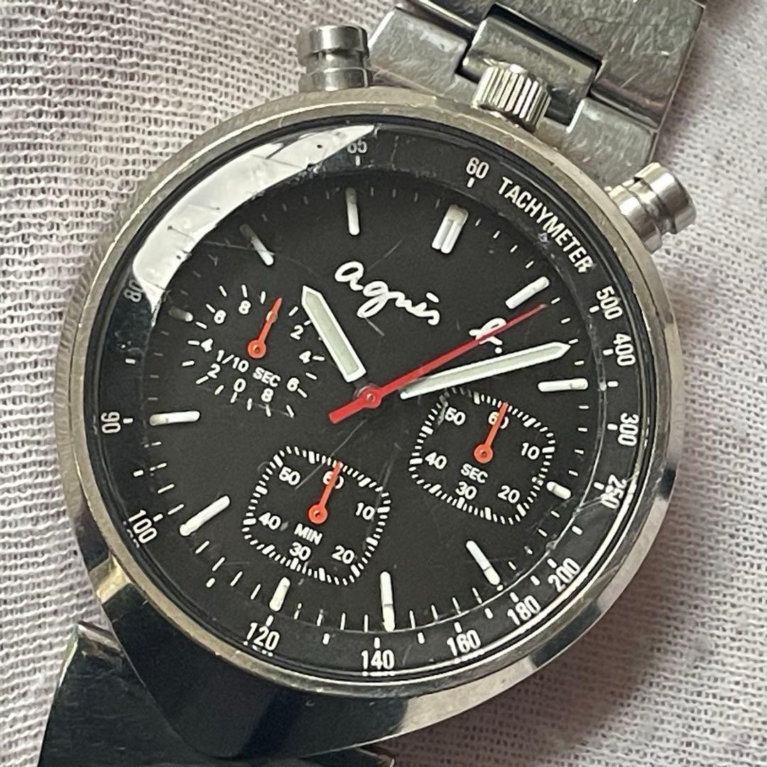 SEIKO AGNIS B Chronograph V655-7010 Men’s Watch 37mm Wrist 18cm