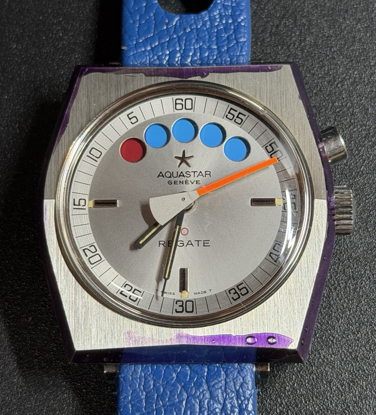 Aquastar Regate Automatic N.O.S. mov.to Lemania Cal. 1345 – vintage watch 1970s