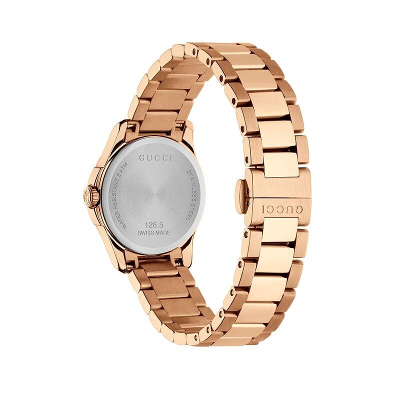 Gucci Women’s G-Timeless Rose Gold Dial Quartz Watch – YA126567 ($1010 MSRP)