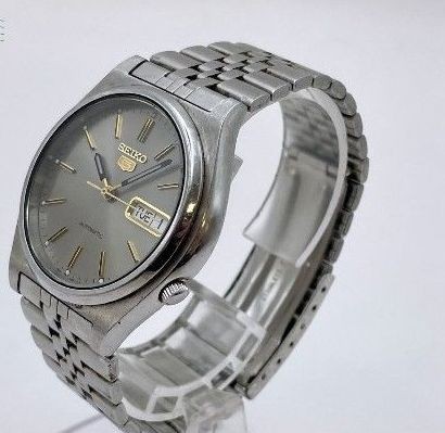 SEIKO 5 7S26 3170 Automatic Analog Round Silver Men’s Watch Working Used