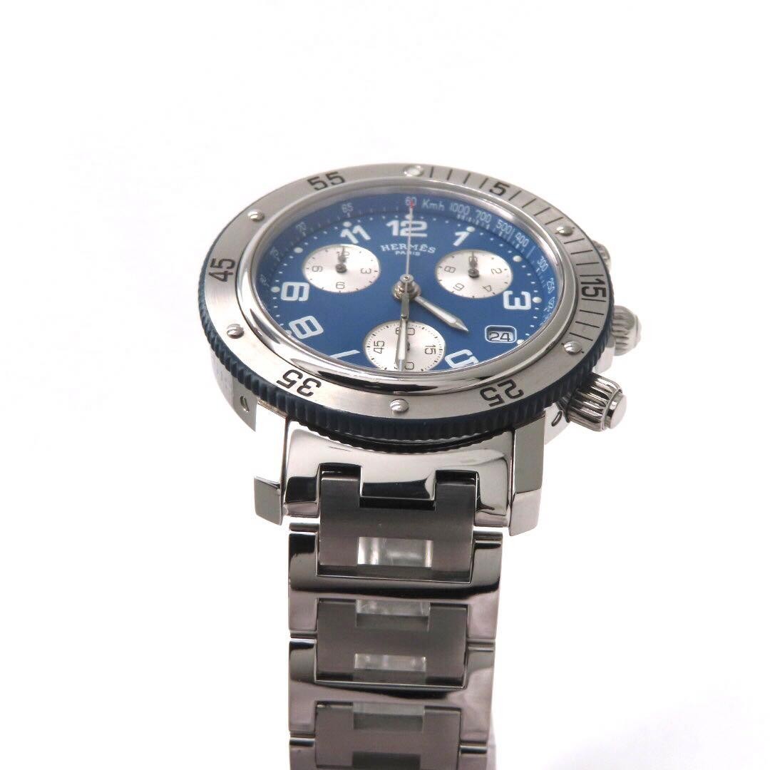 Hermes Clipper Diver Chrono CL2.917 Blue Watch Japan Excellent 071619