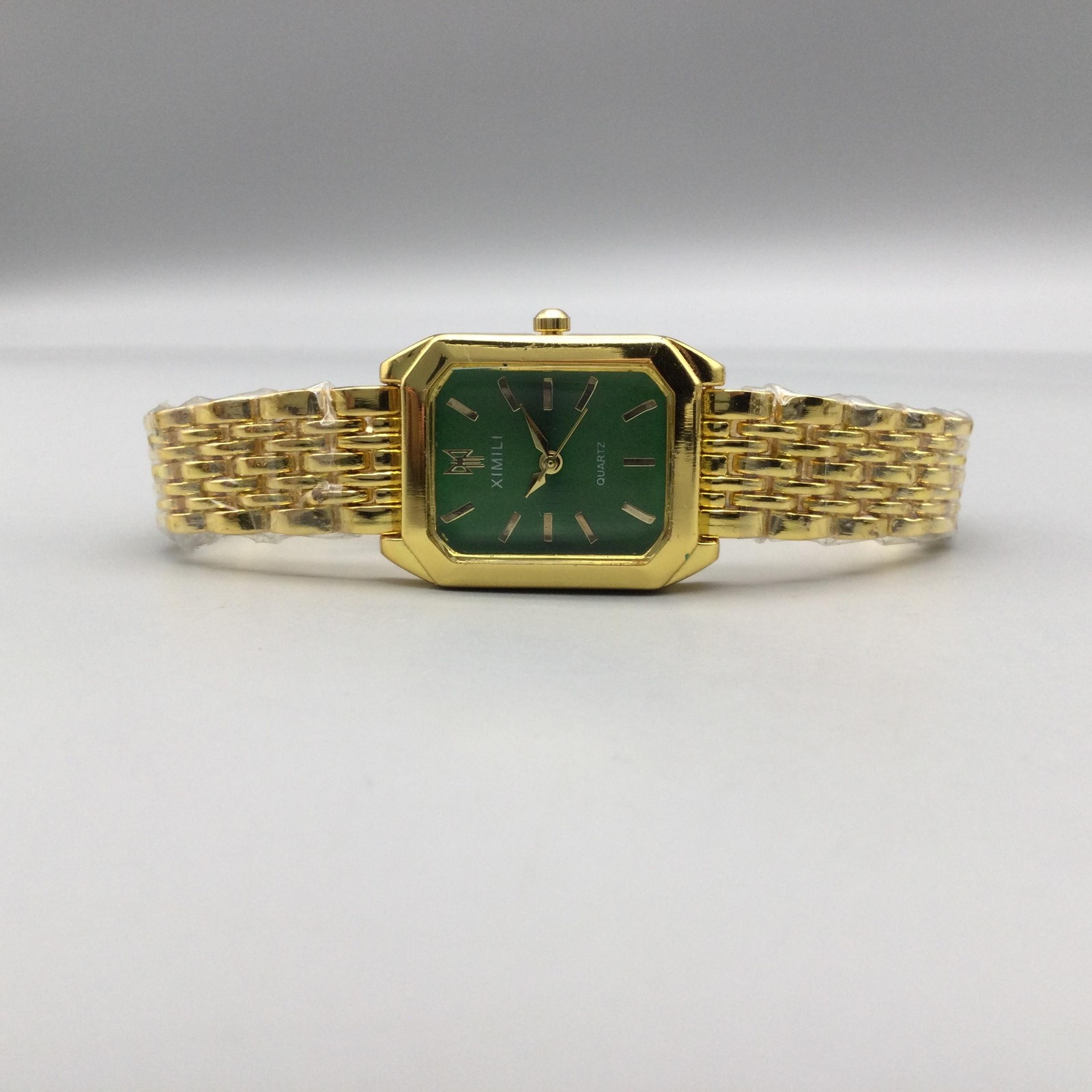 XIMILI Watch Womens 23mm Gold Tone Green Dial Stainless Steel Bracelet 7.25″