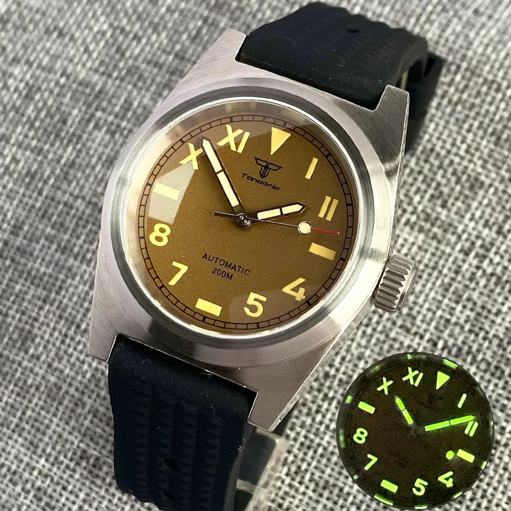 Tandorio 38mm Automatic Miyota 8215 Men’s Mechanical Watch Sapphire Glass Brown