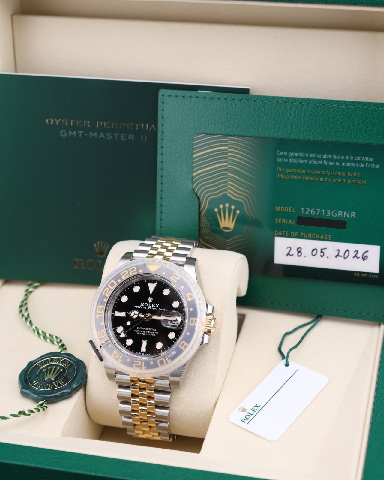 2026 Factory Stickers Rolex GMT-Master II Zombie/Bumblebee Jubilee 126713GRNR