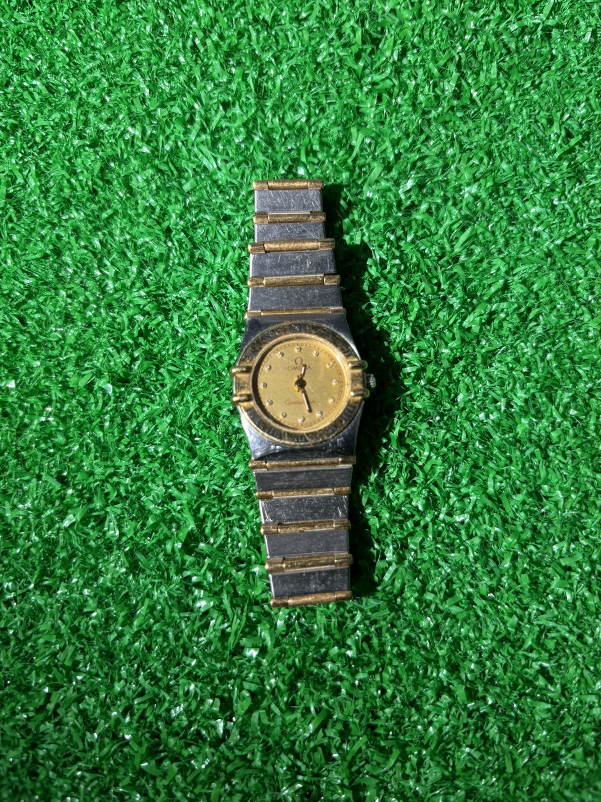 LADIES OMEGA CONSTELLATION WATCH 18 K GOLD AND STAINLESS STEEL