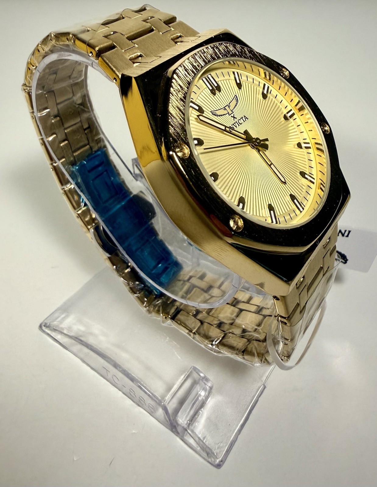 Invicta Specialty I Mens All Gold Tone Dial Metal Bracelet Quartz Watch 69962
