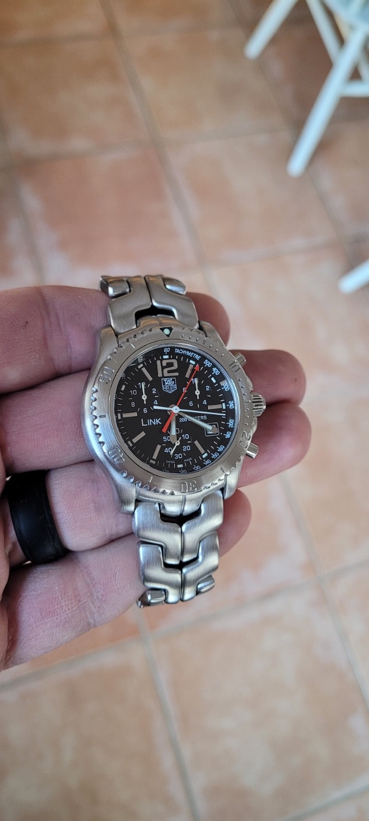 TAG Heuer CT1111.BA0550 Mens Link Chronograph Watch Black Silver Jason Bourne