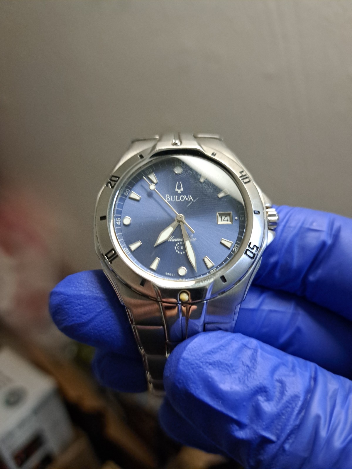 bulova marine star mens watch 96g01
