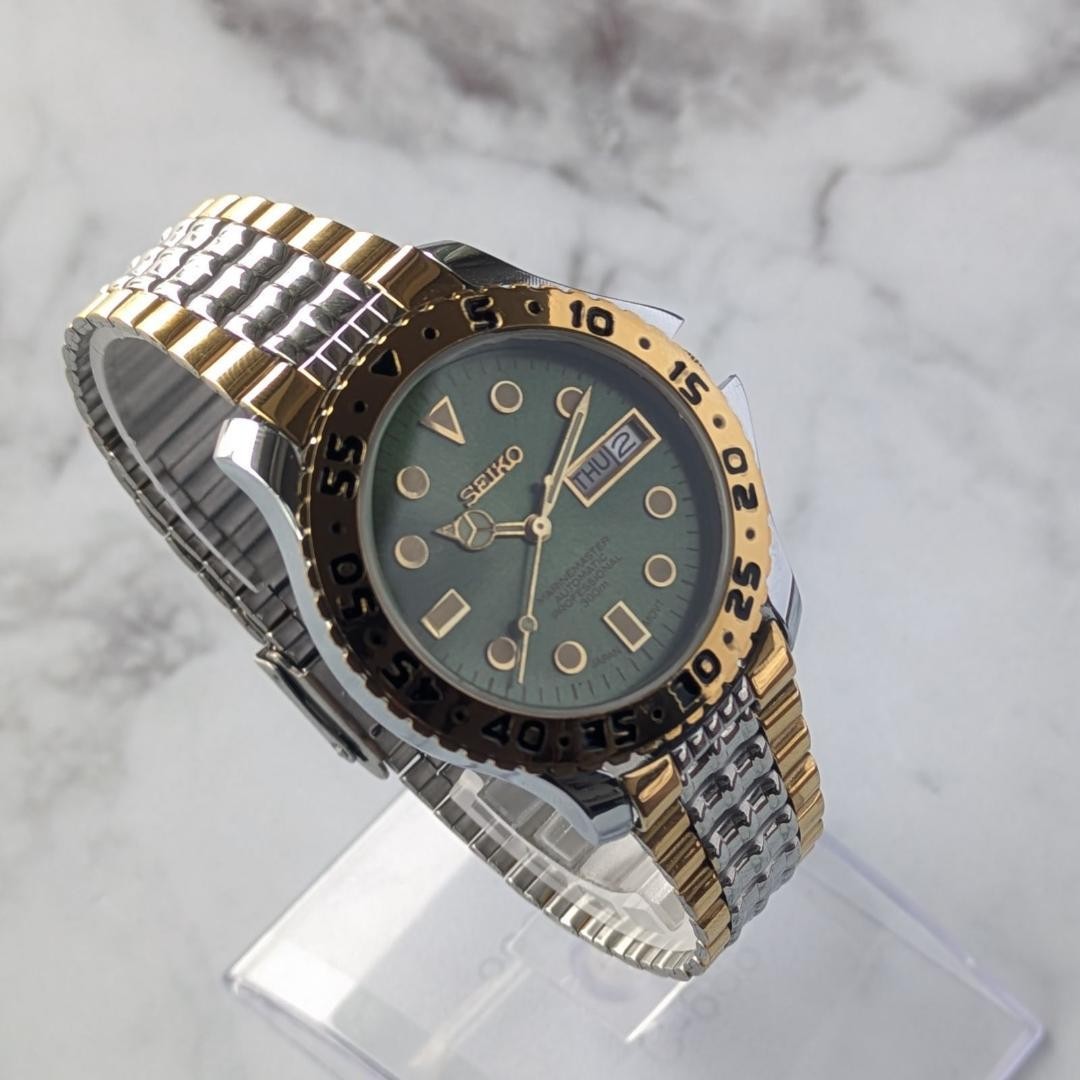 SEIKO 1980-1989 Green Dial Automatic Watch 35mm Wrist 20cm From Japan