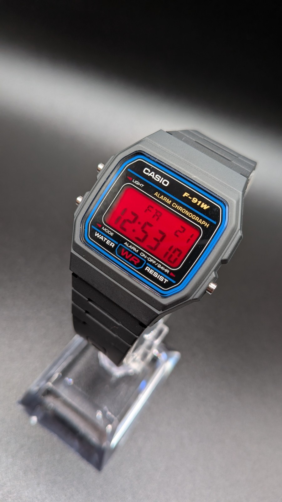 Casio F-91W “Neon Red” Digital Watch Custom Build Retro Vintage Stranger Things