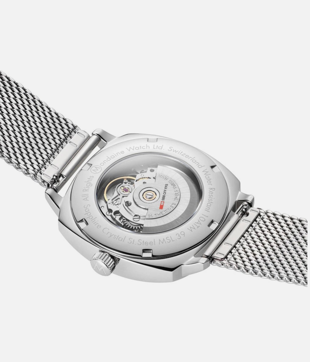 Mondaine MSL.3961B.SM Mens Swiss Watch Cushion Automatic 39mm Sapphire Crystal