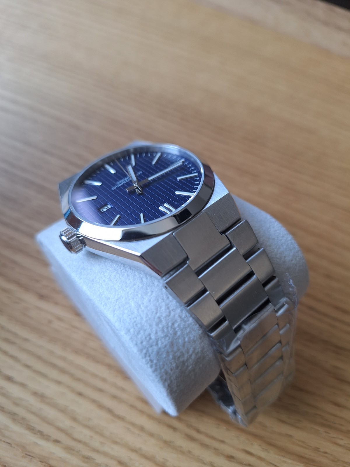 40mm Custom Homage Watch – Blue Textured Dial, Sapphire Crystal, Miyota Quartz