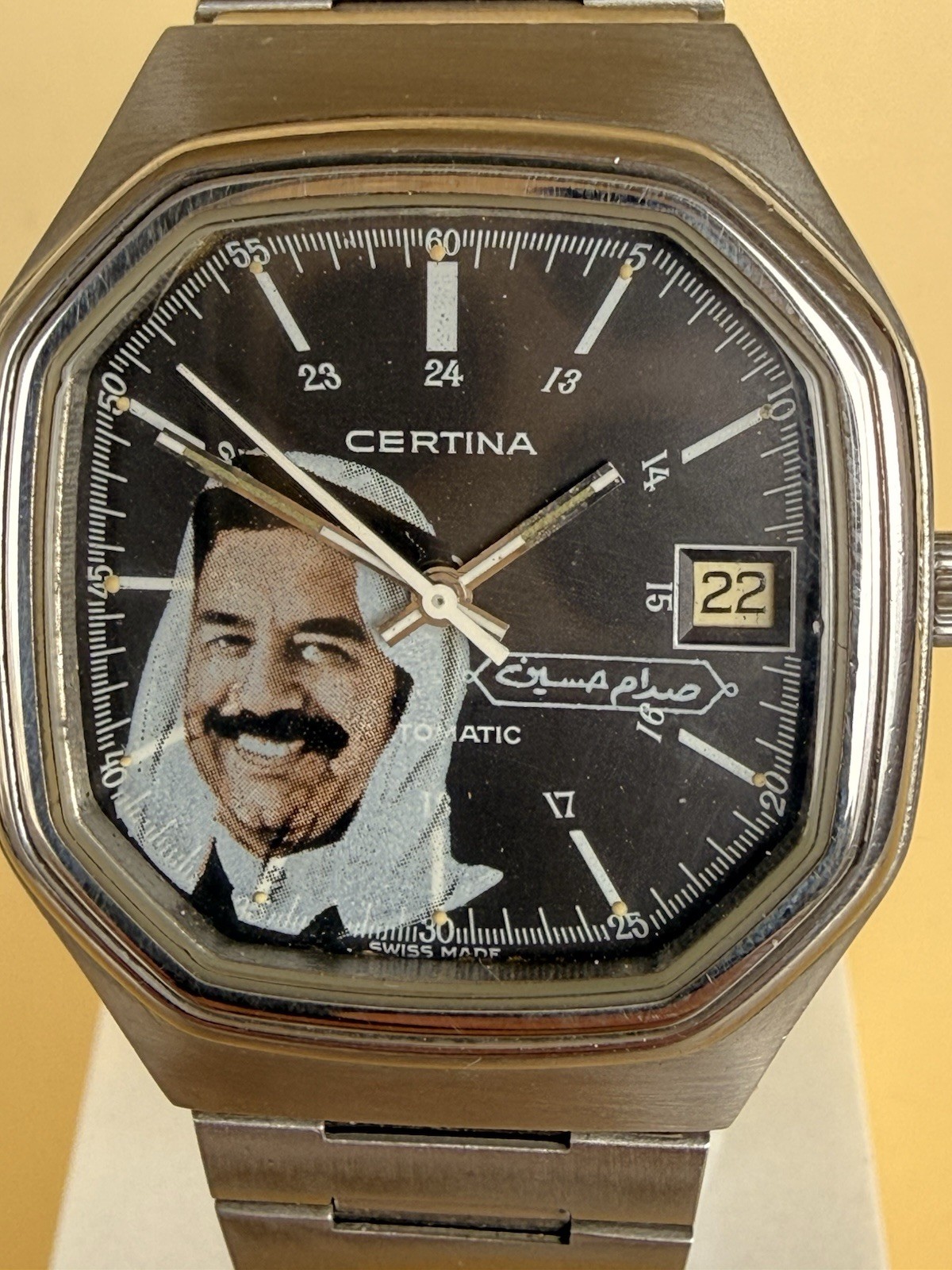 Automatic CERTINA President Saddam Hussein Iraq Watch Men Black Dial SS P R4
