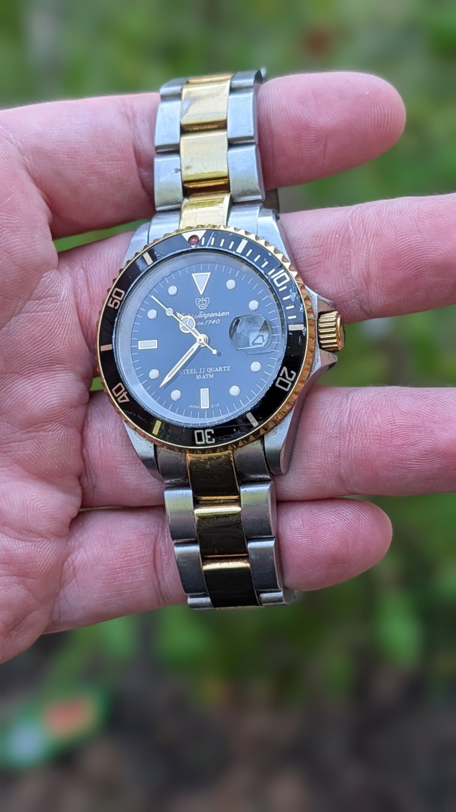 Jules Jurgensen Watch Sea Diver Two Tone Screw-down Crown Quartz