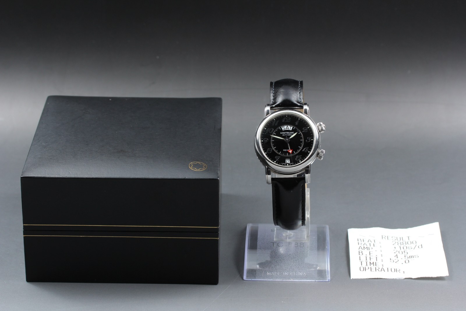 MONTBLANC Star Reveil 7026 Black Auto Day Date Men’s Watch [ Band Little Wear ]