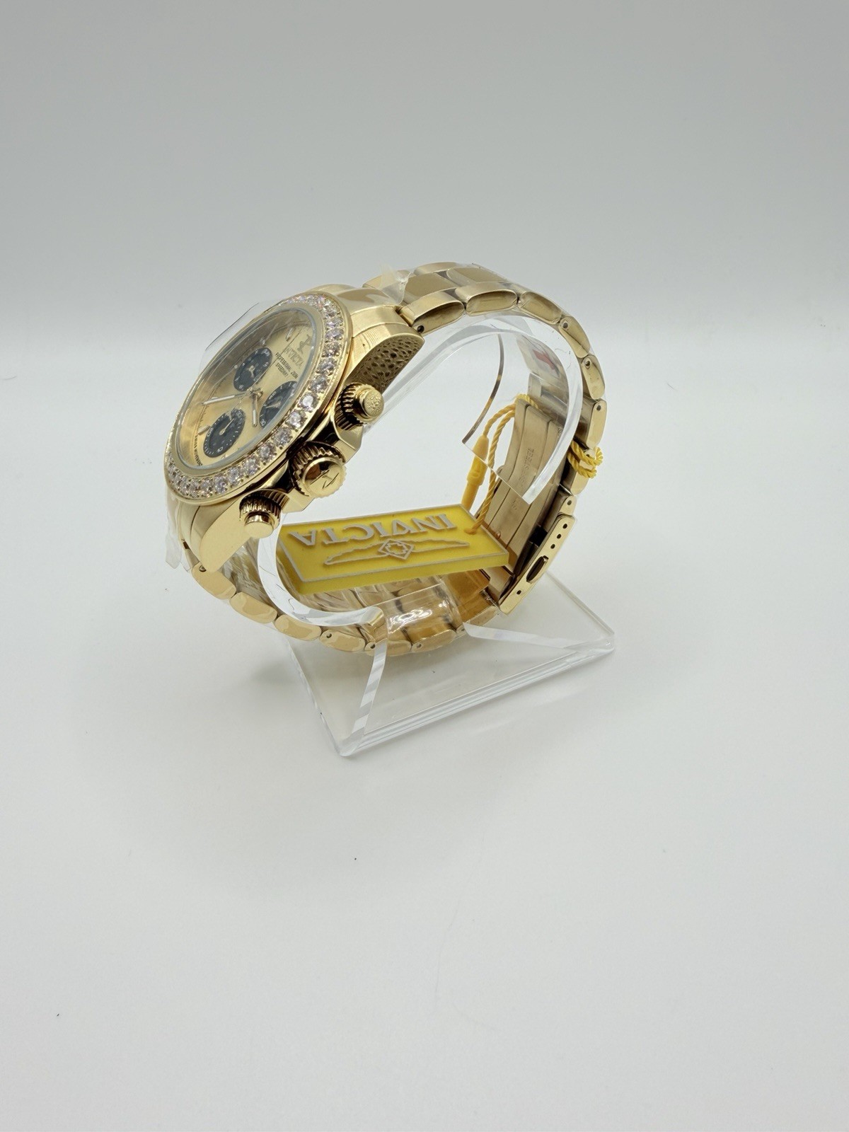 Invicta Reserve Elite Speedway 4.0 ct LG Diamonds Swiss Ronda 42mm Gold