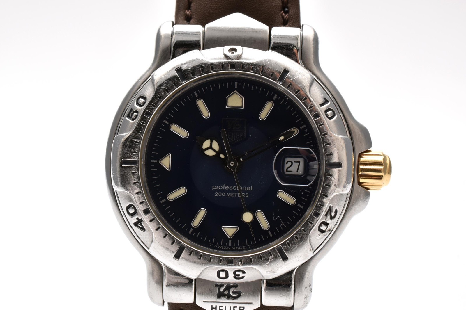 Vintage [Exc+5] TAG Heuer 6000 Pro 200m WH1315-K1 Quartz Blue Dial Women’s Watch