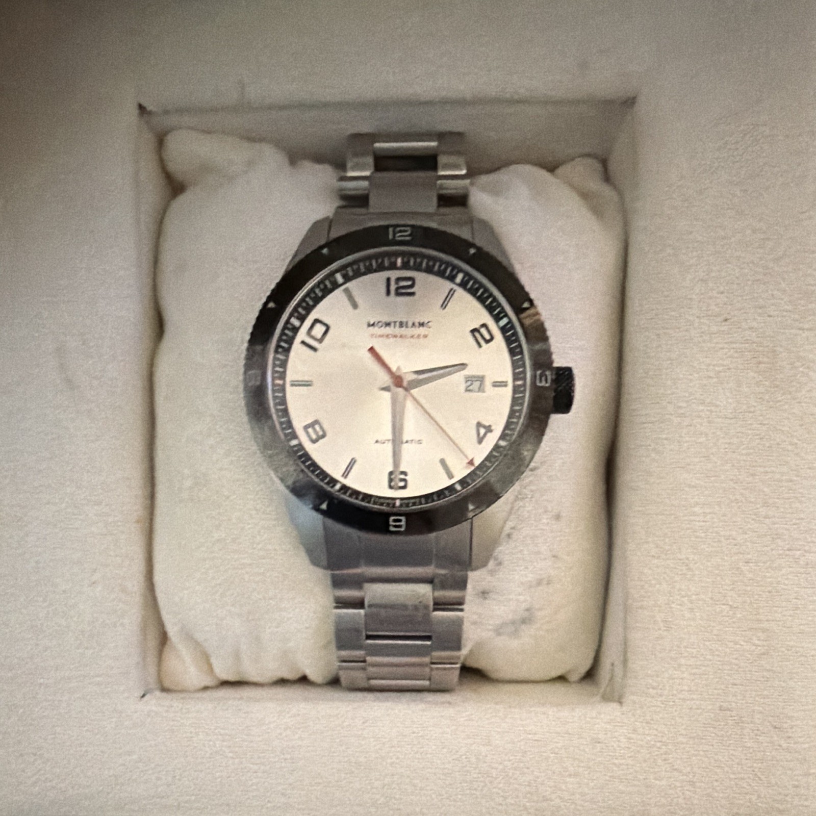 Montblanc TimeWalker Automatic Date, Steel Bracelet, Black Bezel, Box