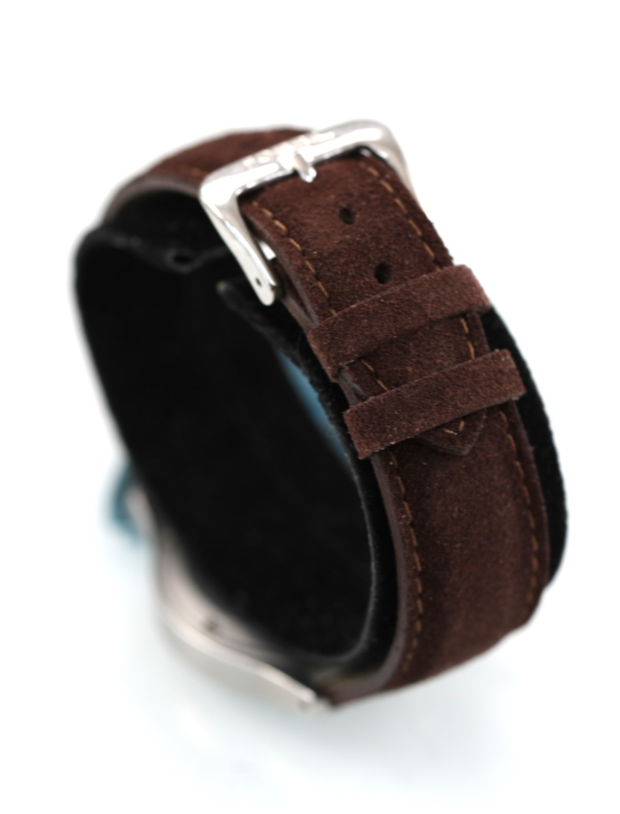 Eddie Bauer Men Watch 50m Stainless Brown Leather Light Date 24hr Gray Quartz