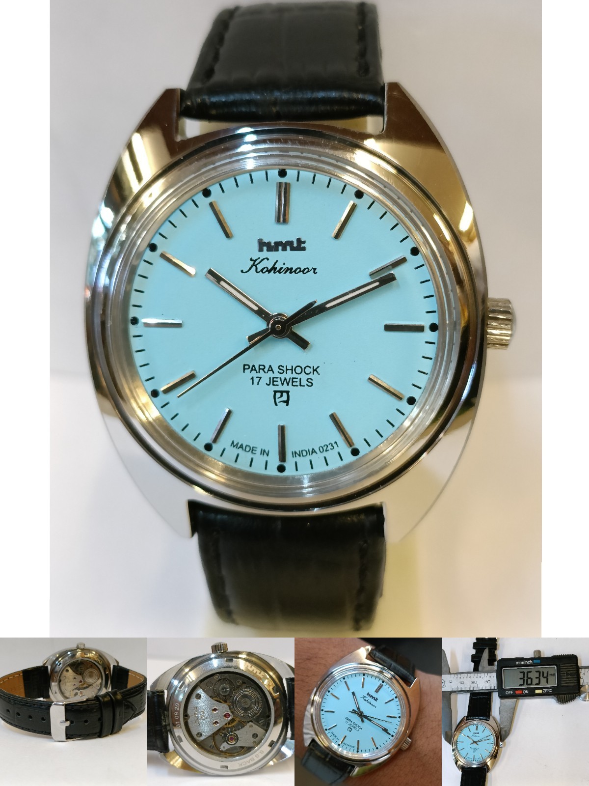 REFURBISHED HMT KOHINOOR 17J WINDING SKY BLUE DIAL 0231 INDIA MEN’S WORKING