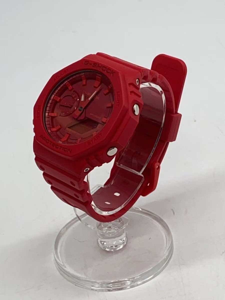 CASIO G-SHOCK Quartz Analog Wristwatch Rubber RED RED Plastic GA 2100 NULL