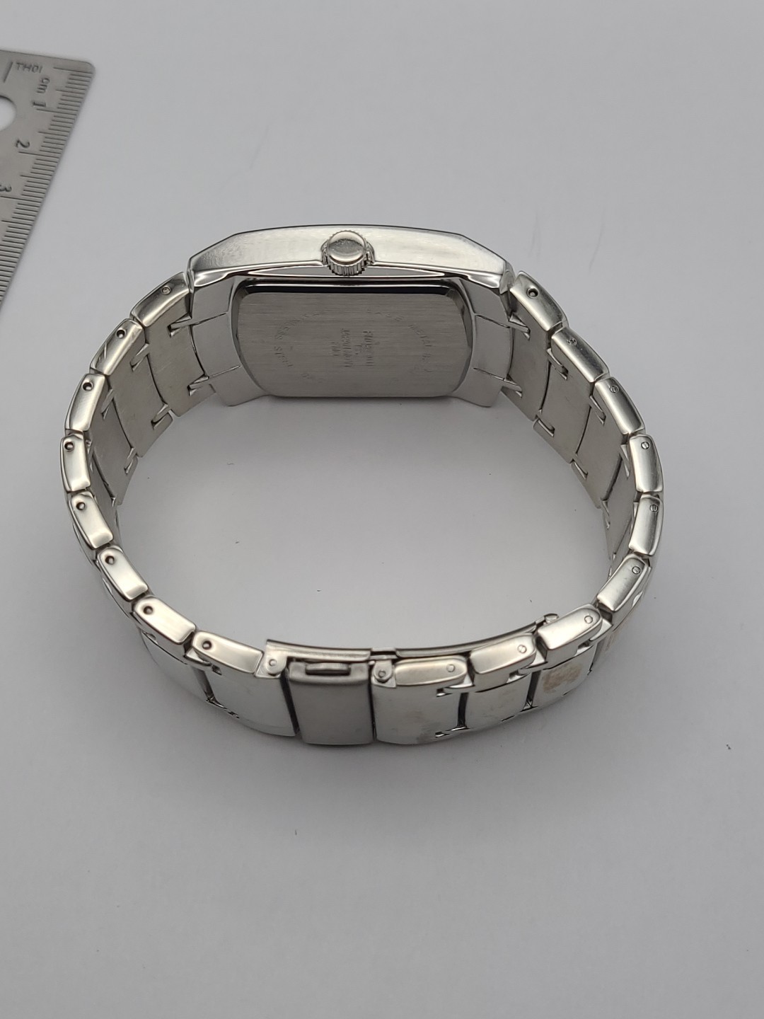 Chrome Men’s Watch Silver Tone Black Dial Stainless Steel New Battery Working