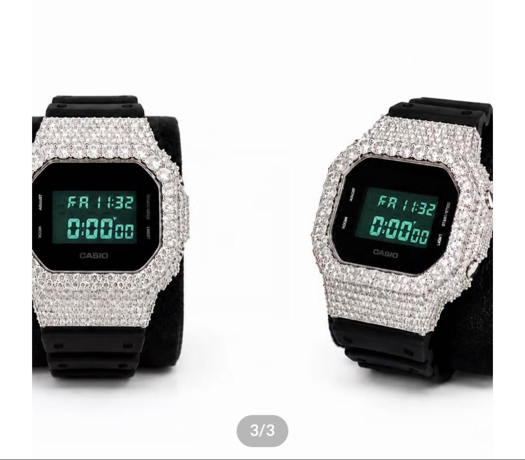 VVS ICED OUT G SHOCK DW 5600 worn by jahxncho
