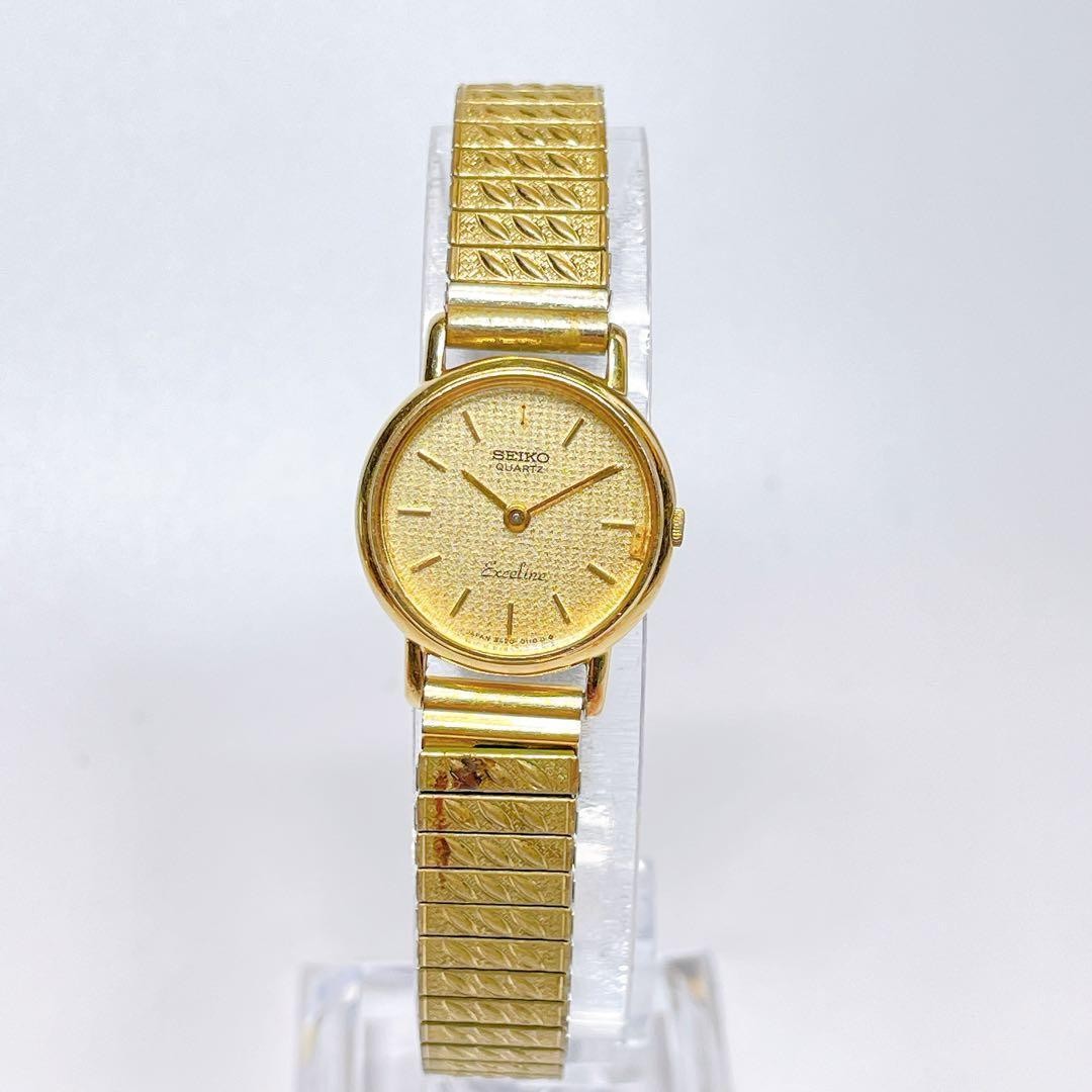 SEIKO Exceline Women’s Quartz Watch, New Battery, Gold, 114