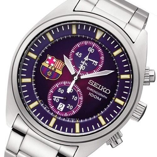 Seiko Chronograph SNN265P1 FC Barcelona Dual Tone Dial Gunmetal Stainless Steel