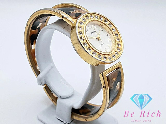 [A1R] Grace Bangle Watch White Multicolor SS GP Quartz Watch [m3v]