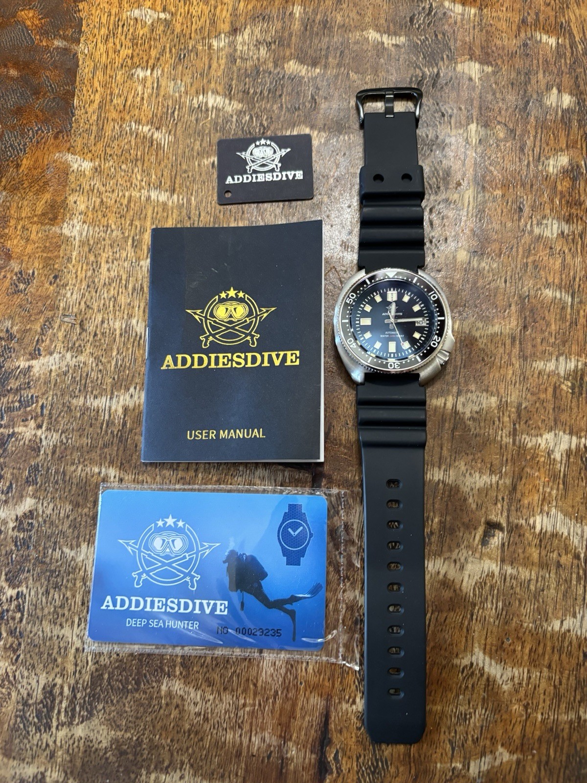 ADDIESDIVE Automatic Diver Watch Men Turtle Captain Willard Citizen Miyota Black