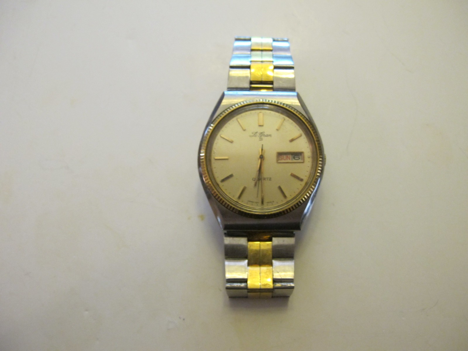 Le Gran quartz Silver and Gold watch