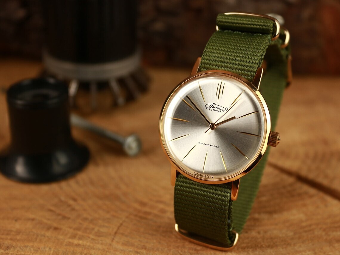 Poljot De Luxe cal. 2209 Ultra slim Russian USSR luxury style watch Vympel NOS!