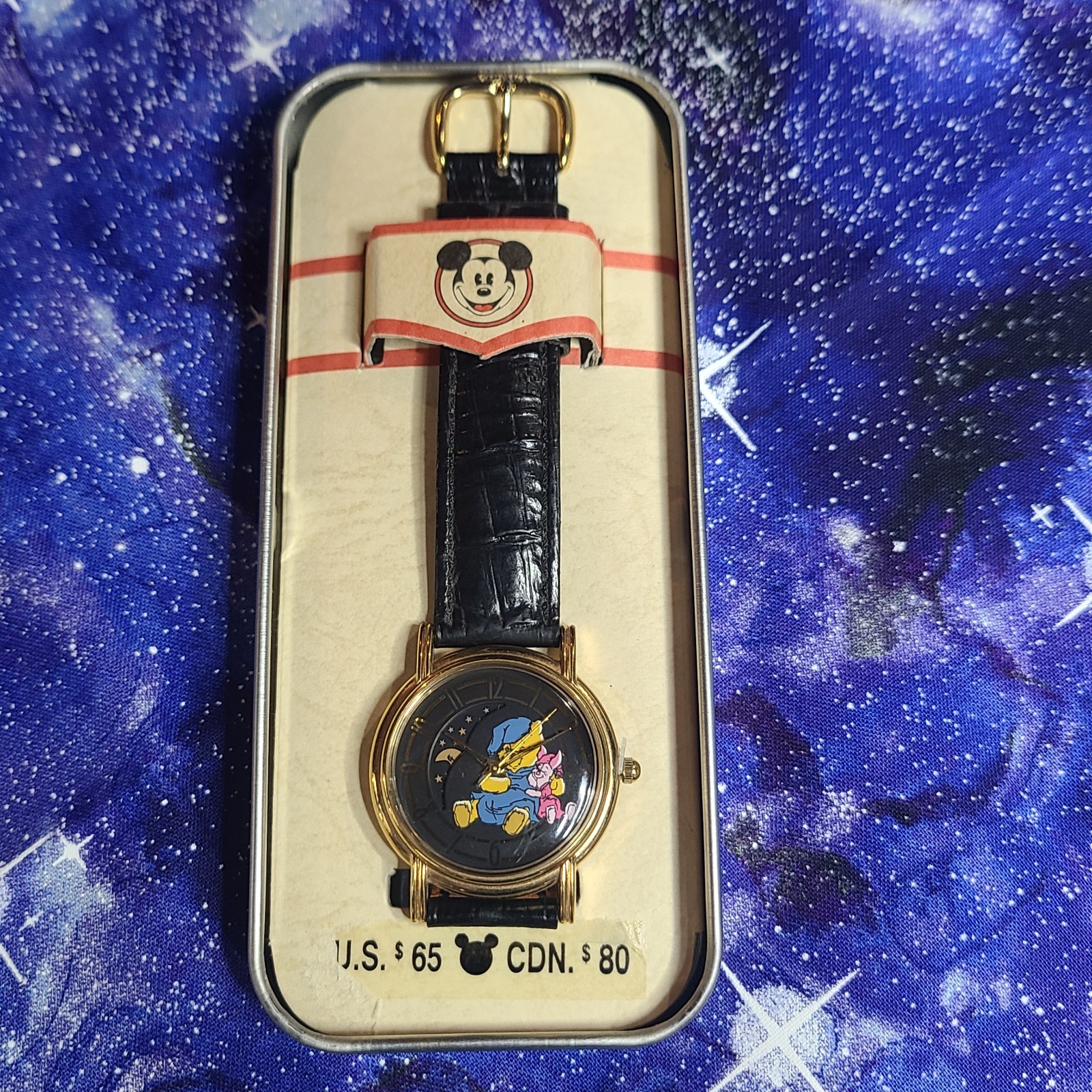 Disney Pooh Piglet Day Night Watch DS-82 Tin Box Papers Ready To Wear | Video