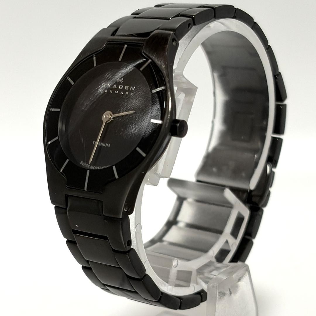 Skagen Black Label Ladies Titanium Watch Quartz Battery From Japan