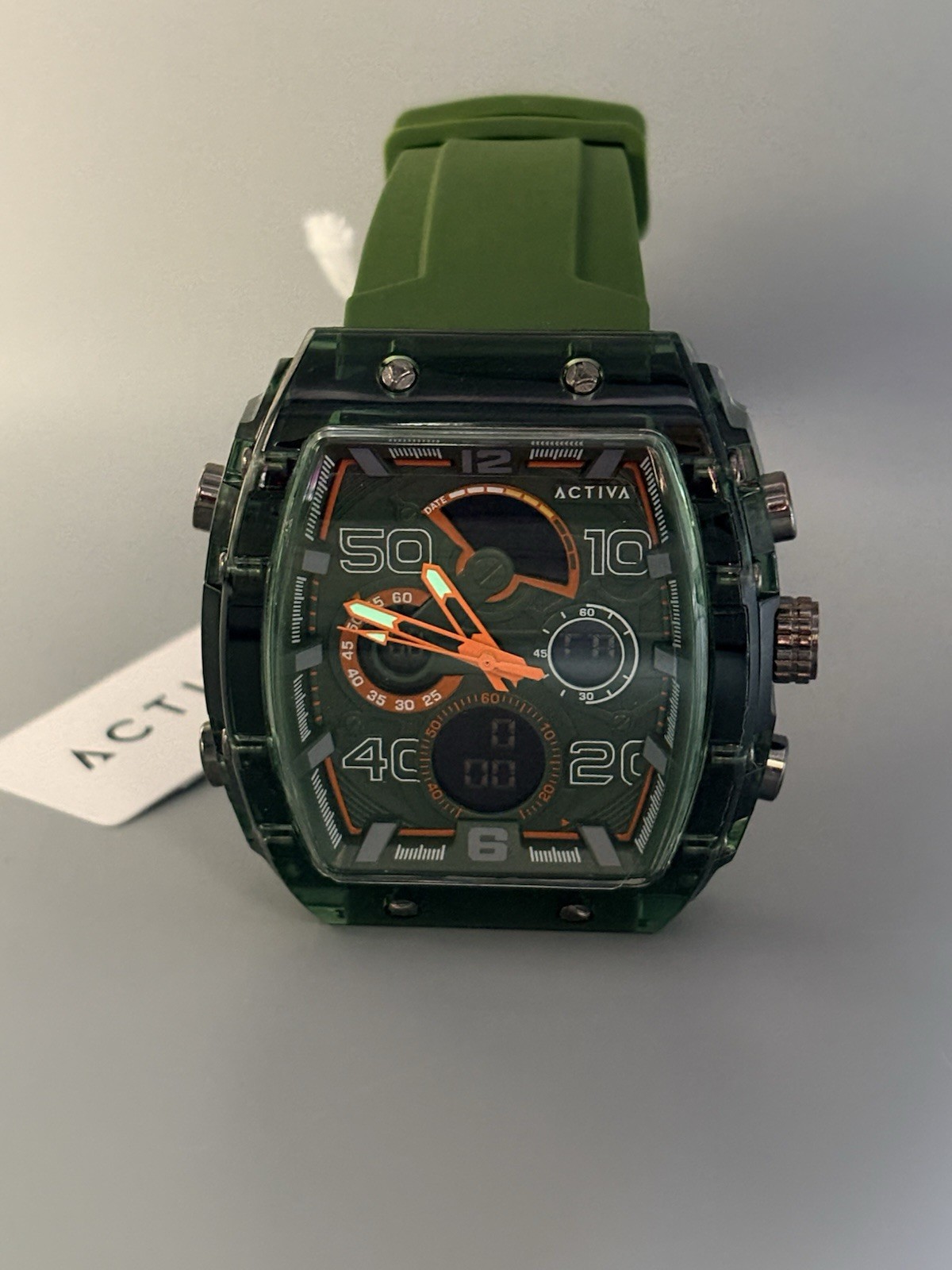 Activa X Invicta ACW8109-004 Digital Essentials 45mm Army Green Watch New