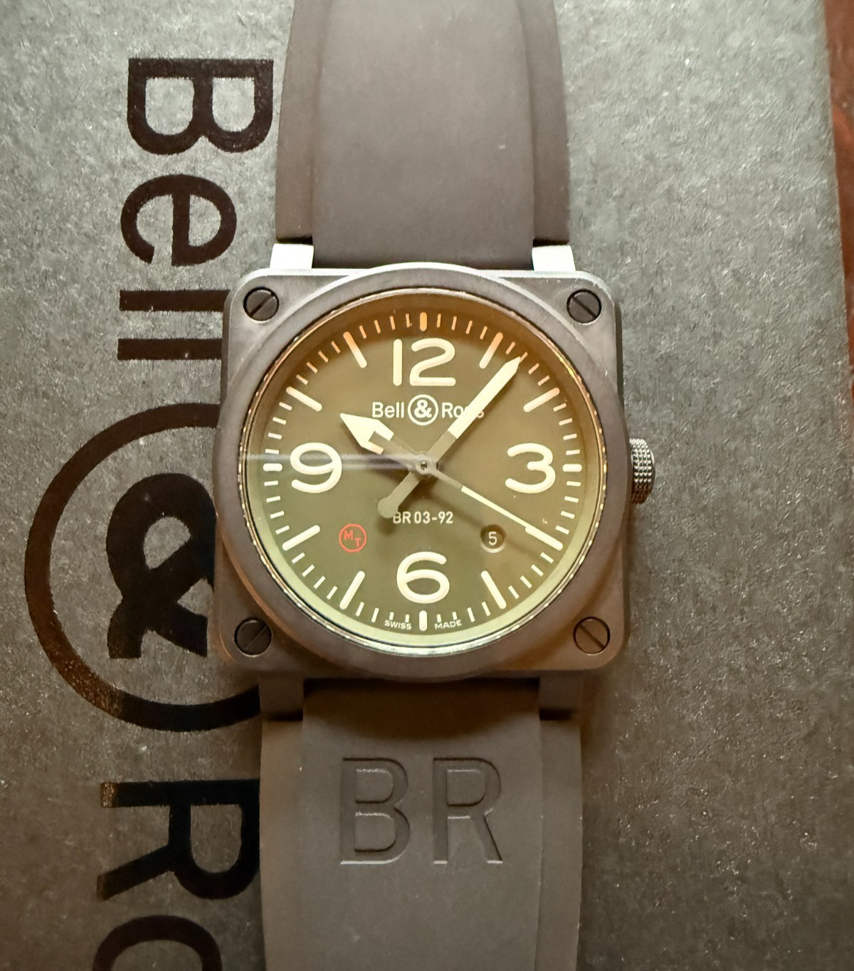 Bell & Ross BR 03-92-Mil-Ce 42mm, Military Type Ceramic case, Green Dial