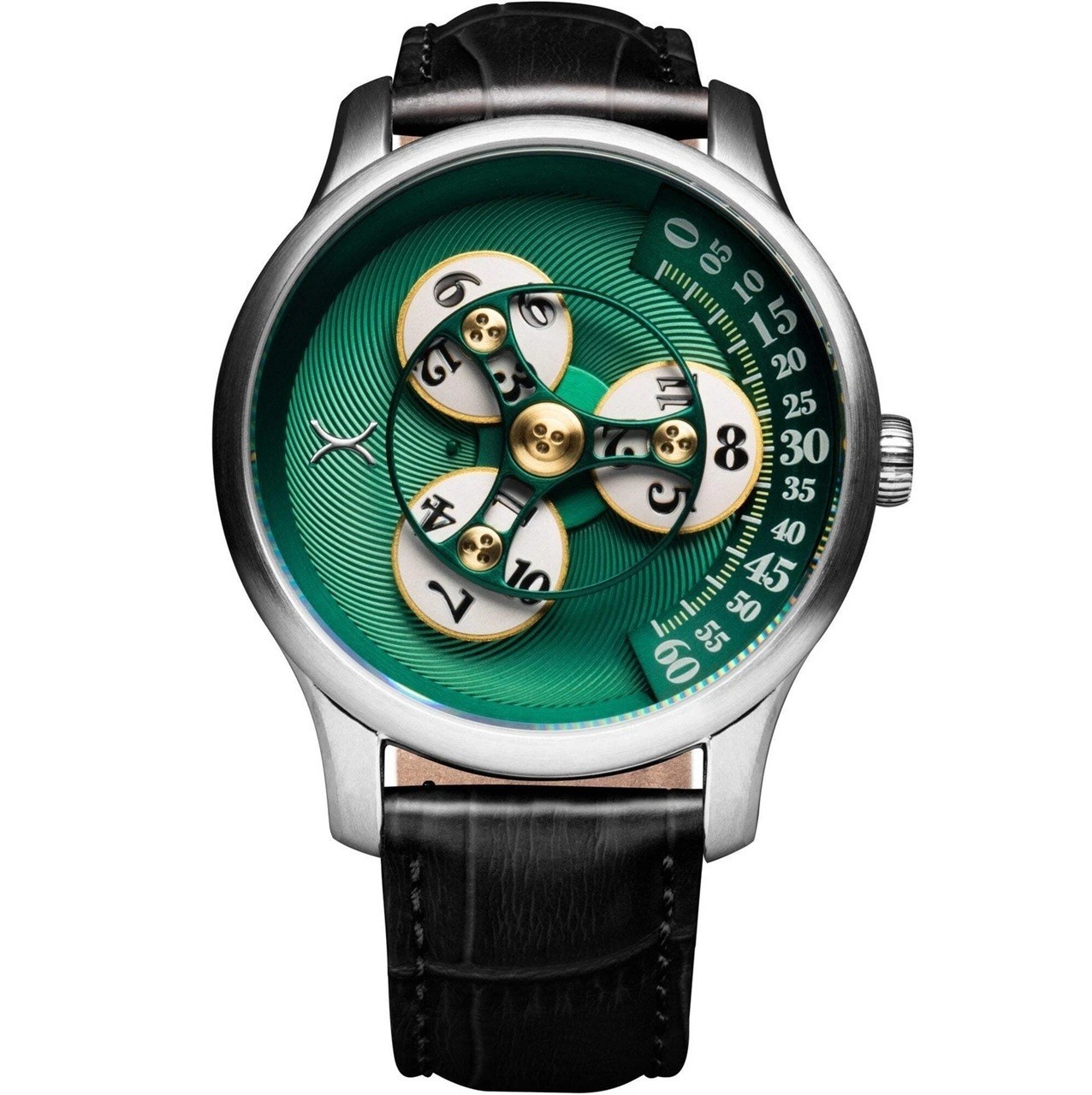 Xeric Triptych Automatic Wandering Hour Emerald Watch – Brand New