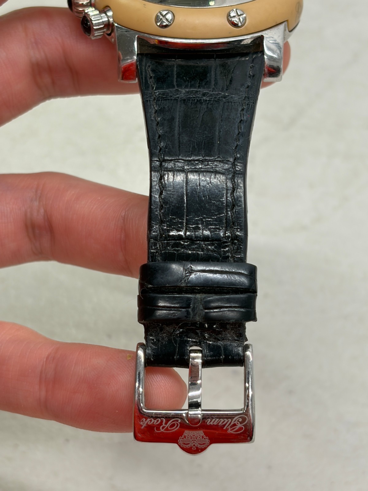 Glam Rock Miami Chronograph Watch – Tan Bezel / White Dial – Used / Fair