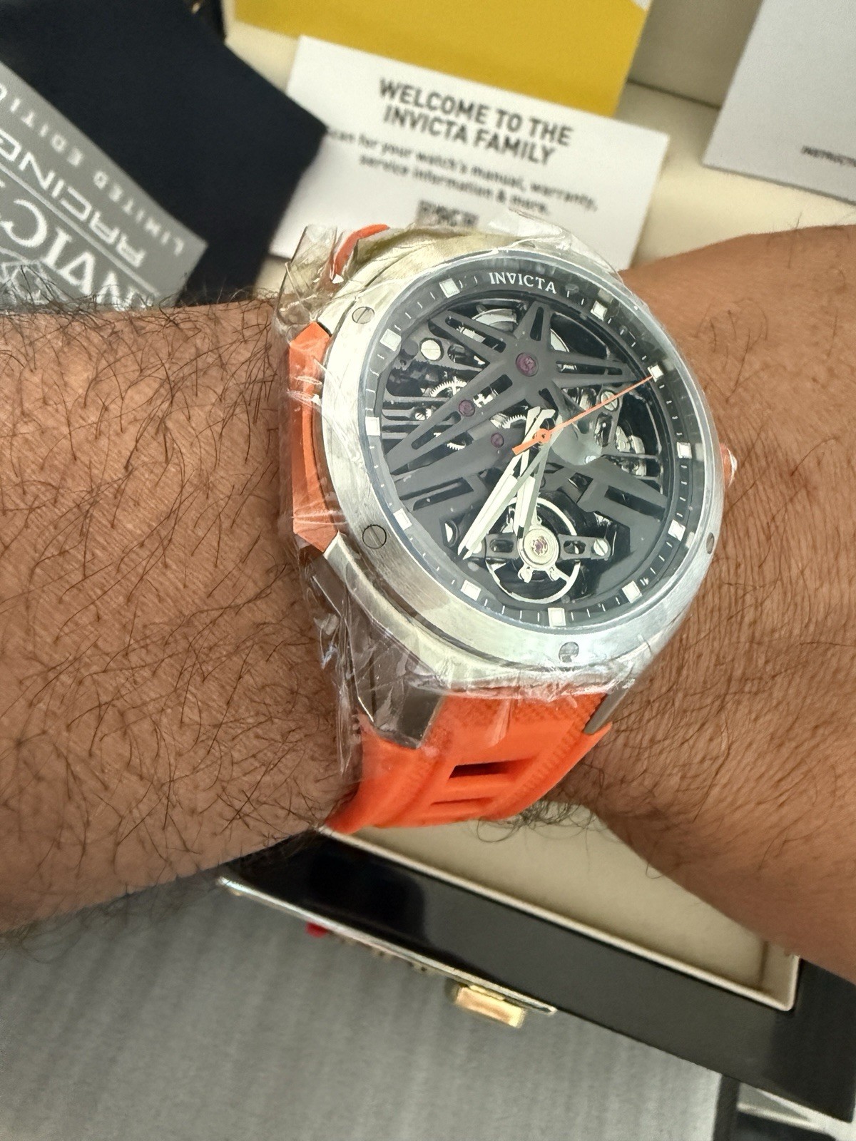 Invicta Celestial Adamastre Automatic Men’s Watch w/ Skeleton Dial – 43mm, Orang