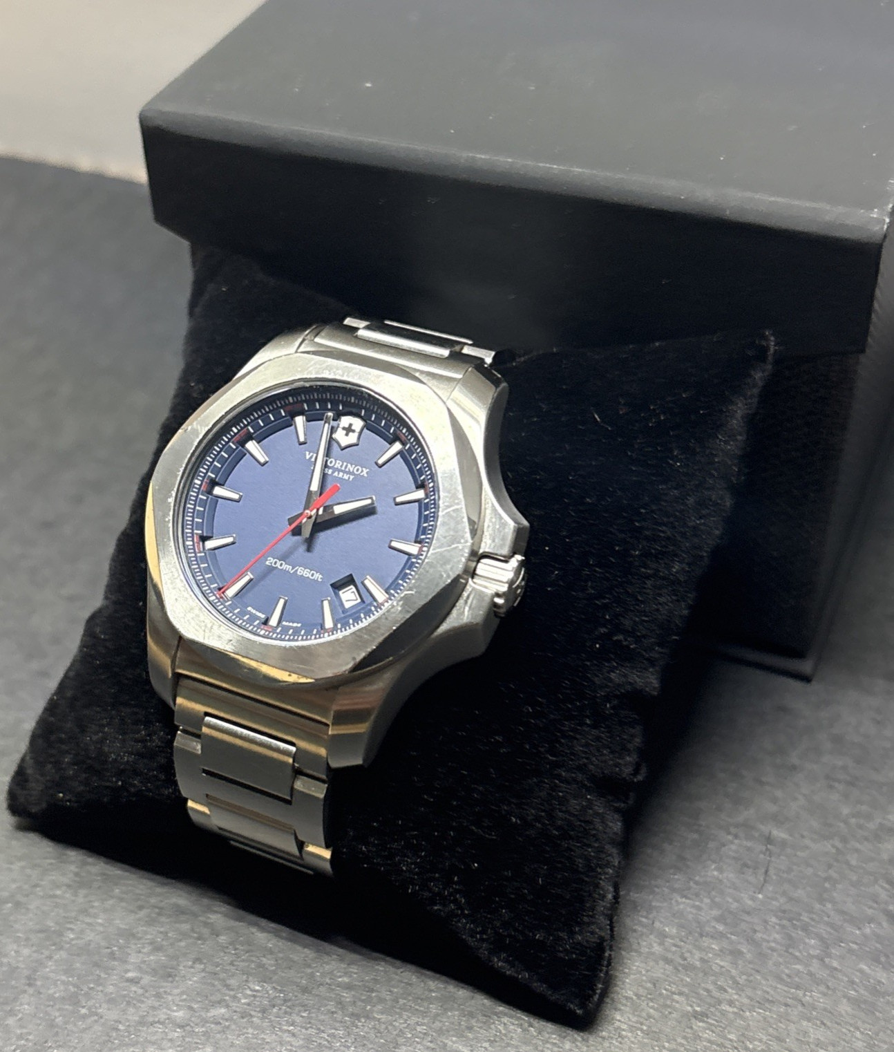 Victorinox 43mm Swiss Army I.N.O.X. Blue Dial Men’s Watch 200m/660ft 241724