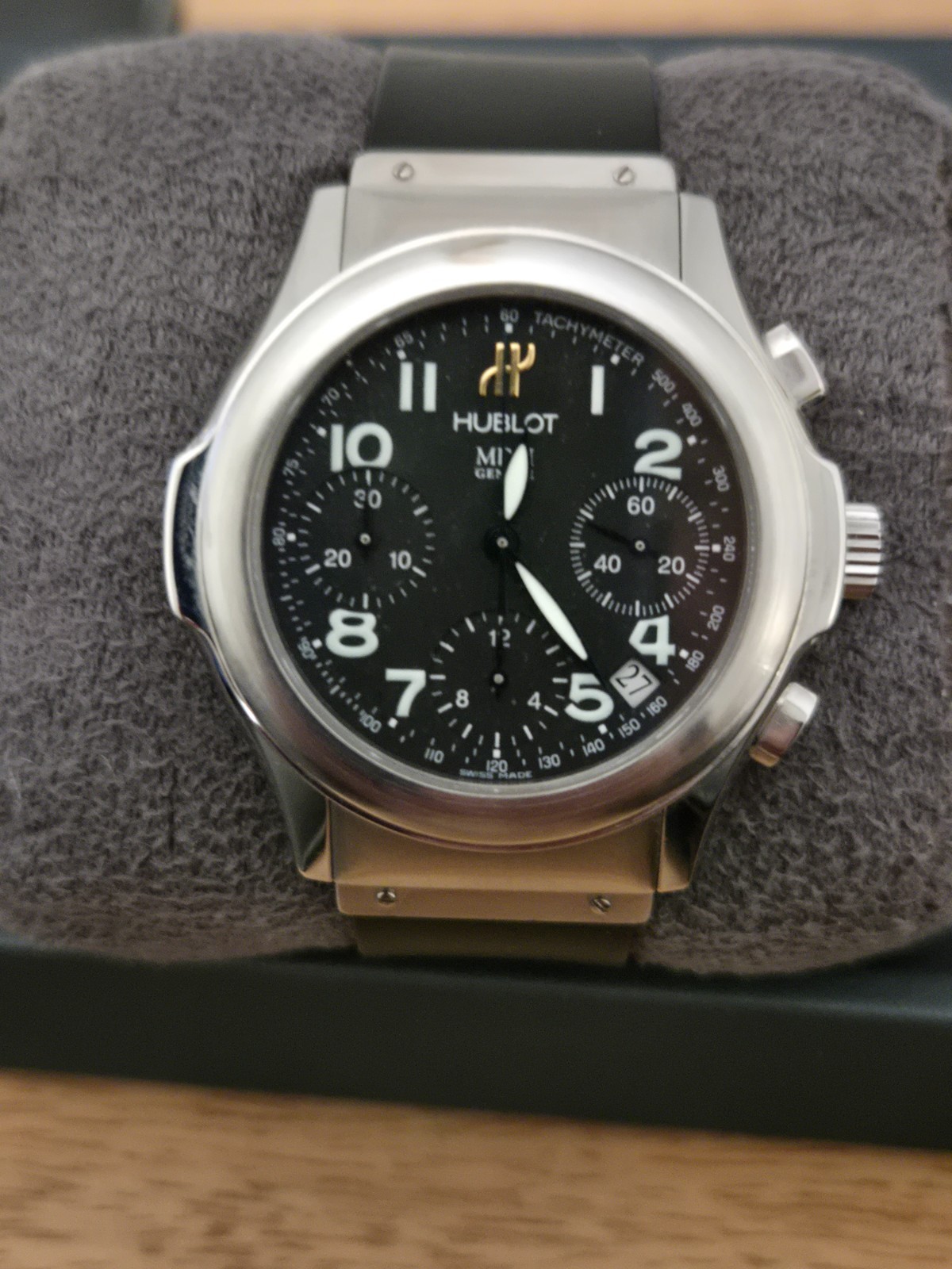 HUBLOT MDM ELEGANT #1810.1, WARRANTY, fresh Overhaul, 2 dials, 1810 chrono/watch
