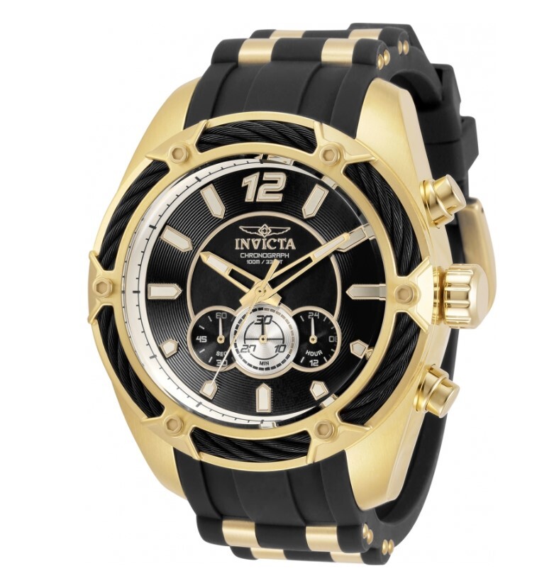 Invicta Bolt Men’s 52mm Black Dial Gold-Tone Miyota Chronograph Movement 31446