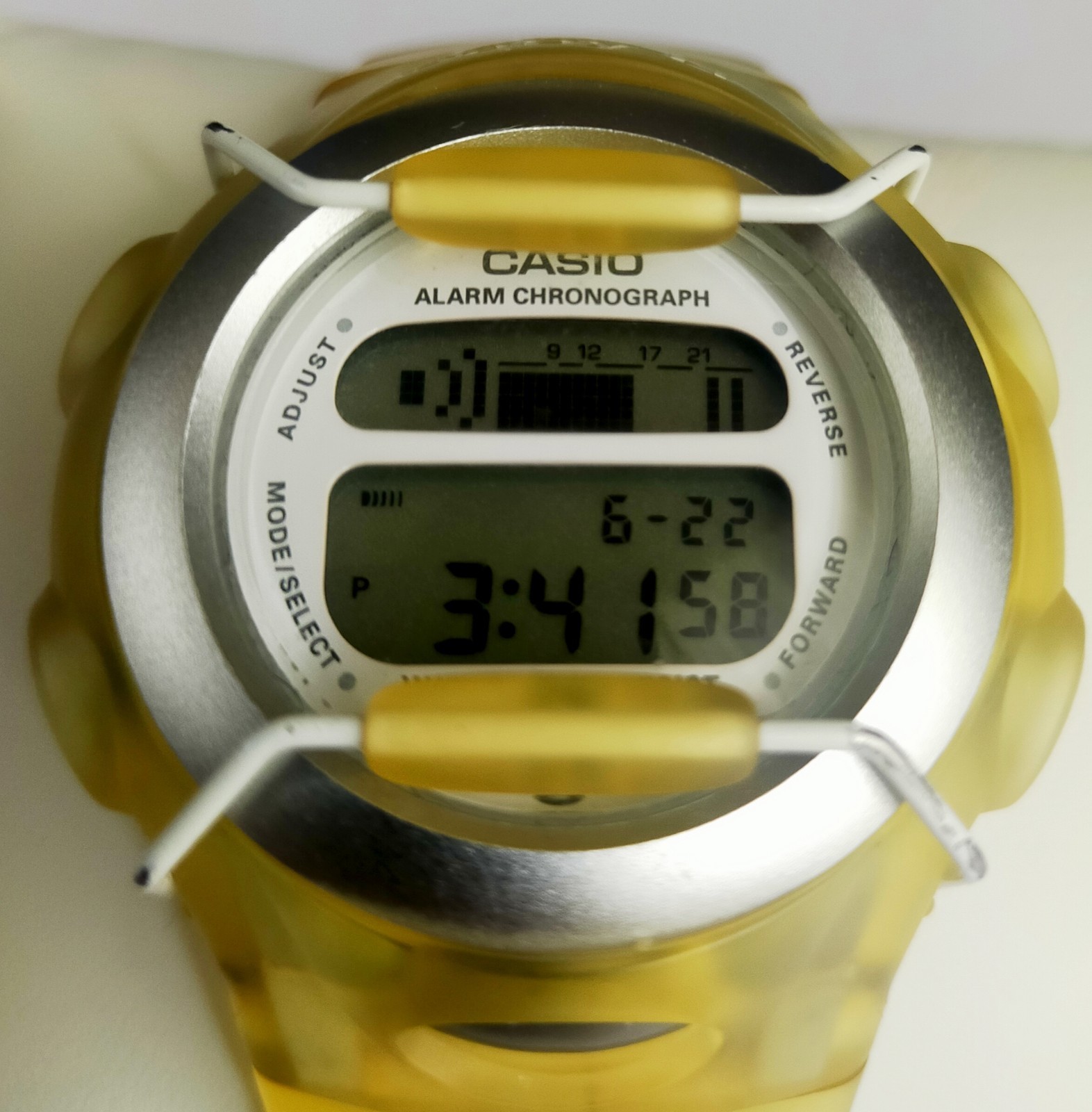 Vintage Casio Baby-G BG-380 Shock Resistant Yellow Transparent Watch New Battery