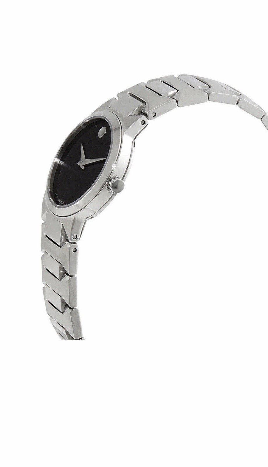 Movado Museum Women’s Quartz Black Dial Silver Stainless Steel Bracelet 28mm